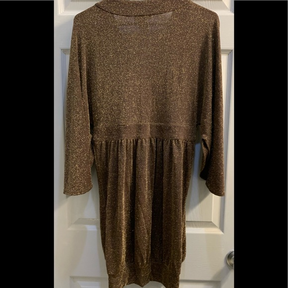 BCBGMaxAzria Dresses & Skirts - BCBGMAXAZRIA BROWN GOLD SPARKLES DRESS